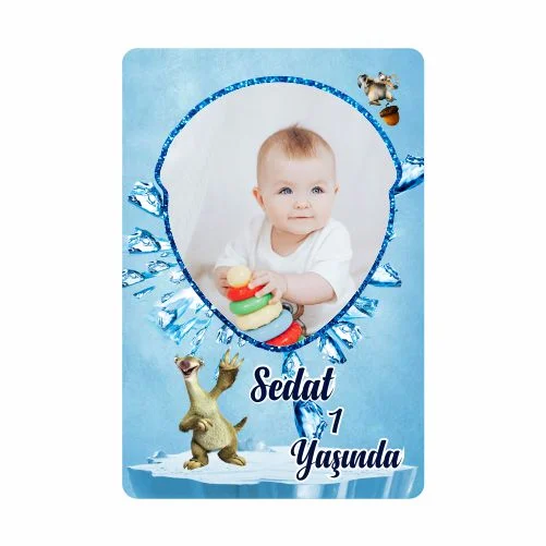 Buz Devri Temalı Doğum Günü Magneti